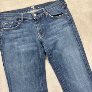 7 For All Mankind Jeans Womens 32 Bootcut Embellished Pink Accent Pocket Y2K USA